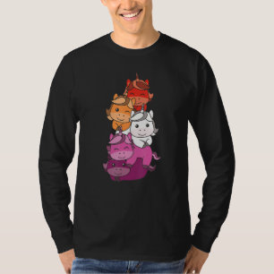 Lesbian Flag Pride Month Lgbtq Lesbian Unicorn T-Shirt
