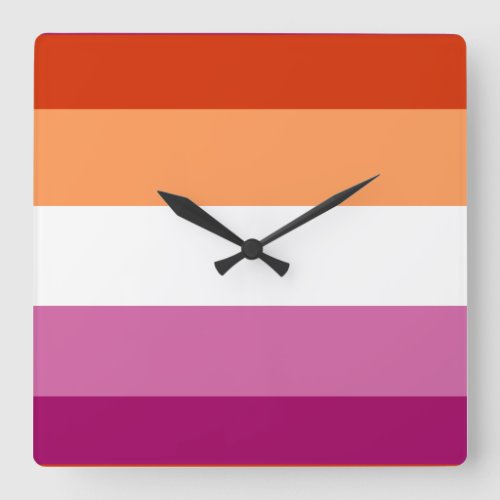 Lesbian Flag Square Wall Clock