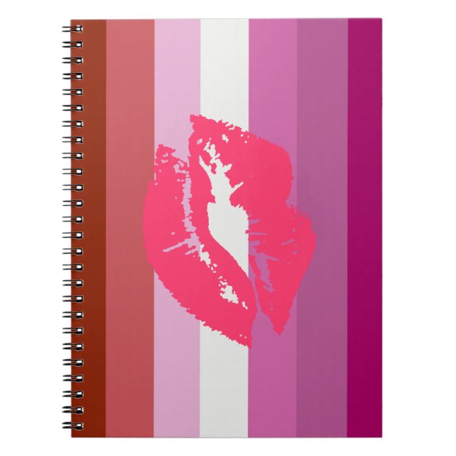 LESBIAN FLAG STRIPES WITH SYMBOL -.png Notebook (Front)