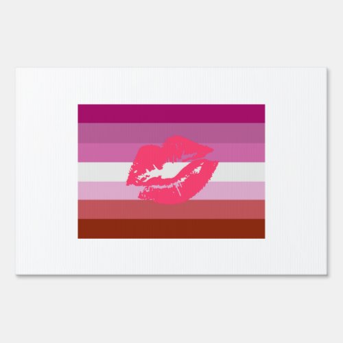 LESBIAN FLAG STRIPES WITH SYMBOL SIGN