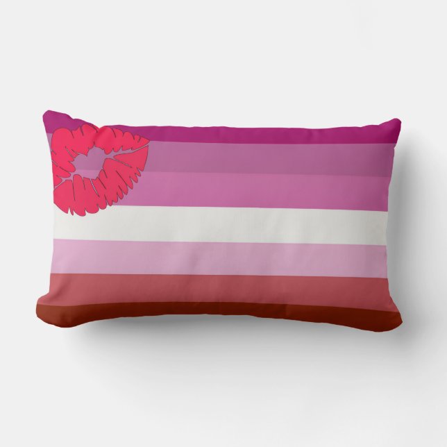 Lesbian Flag Throw Pillow (Front)