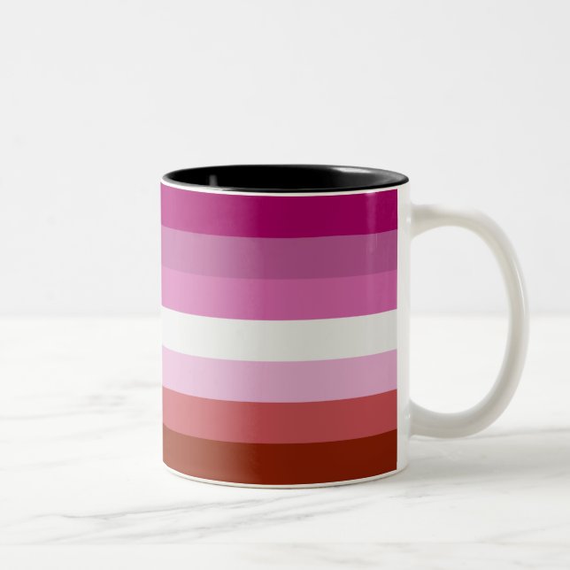 Lesbian Flag Two-Tone Coffee Mug (Right)