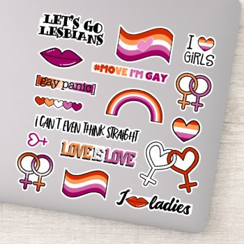 Lesbian Flag Venus Symbol Sticker by SnappyDressers at Zazzle