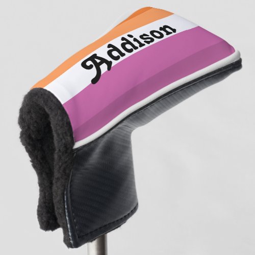 Lesbian flag with personalized name gift golf head cover