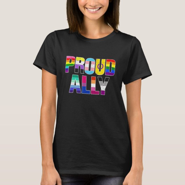 Lesbian Gay Bisexual Trans Pan Queer Proud Ally Lg T-Shirt (Front)
