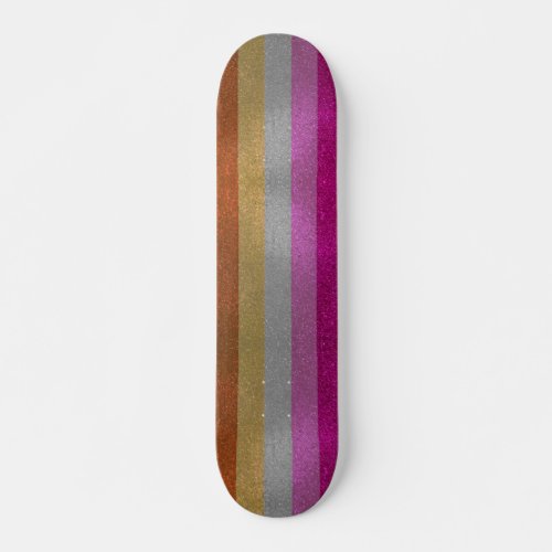 Lesbian Gay Pride Flag Glitter Sparkles Skateboard