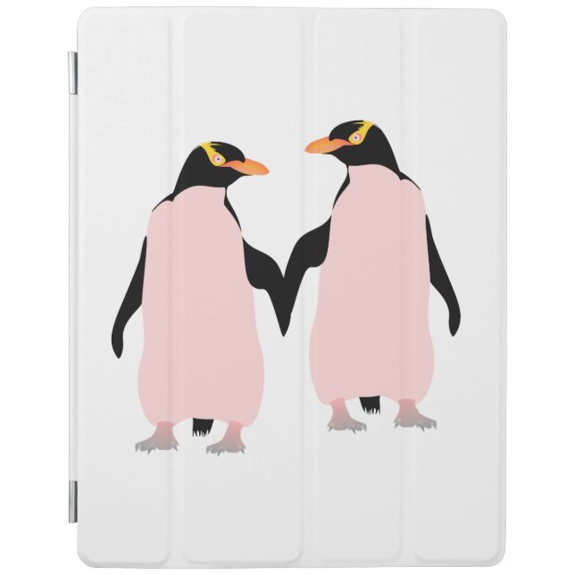 Lesbian Gay Pride Penguins Holding Hands iPad Smart Cover (Front)