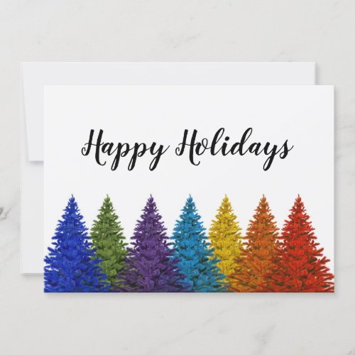 Lesbian Gay Pride Rainbow Flag Christmas Tree Invitation