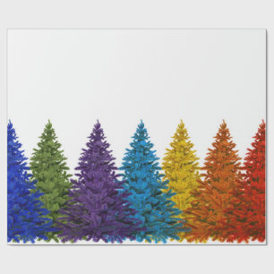 Lesbian Gay Pride Rainbow Flag Christmas Tree Wrapping Paper