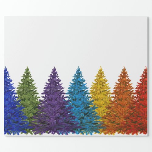 Lesbian Gay Pride Rainbow Flag Christmas Tree Wrapping Paper