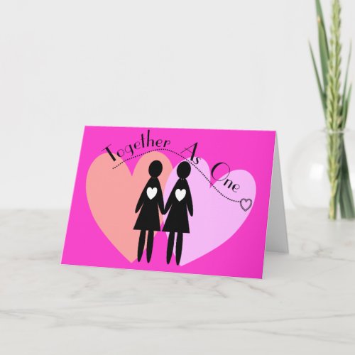 Lesbian Gifts Together As One Holiday Card