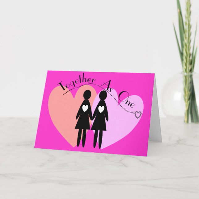 Lesbian Gifts "Together As One" Holiday Card (Front)