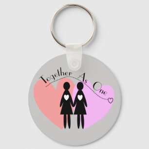 Lesbian Gifts "Together As One" Keychain
