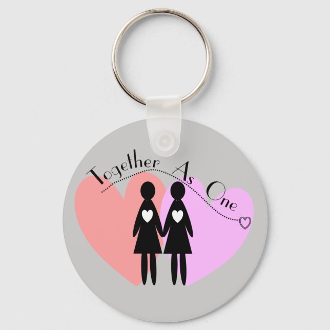 Lesbian Gifts "Together As One" Keychain (Front)