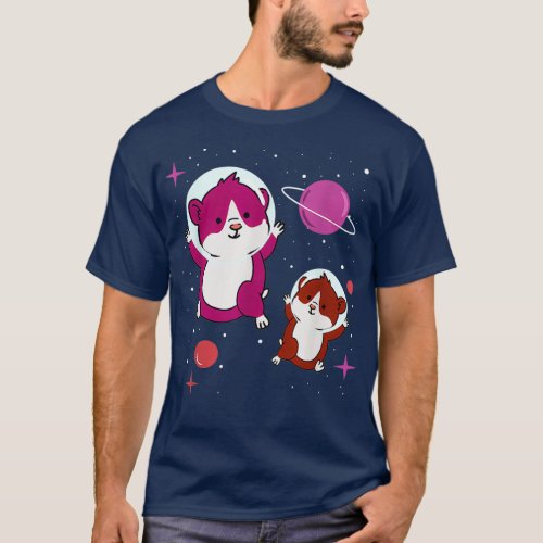 Lesbian Hamster In Space Lesbian Pride T_Shirt