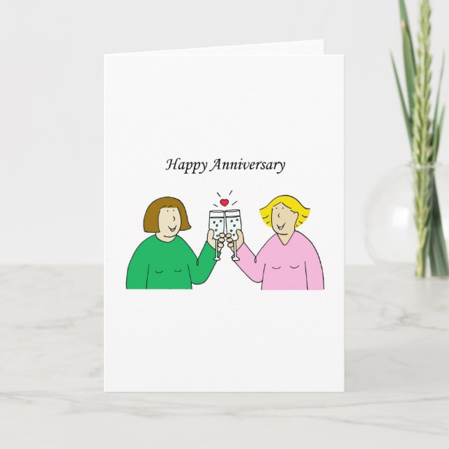 Lesbian Happy Anniversary Card (Front)
