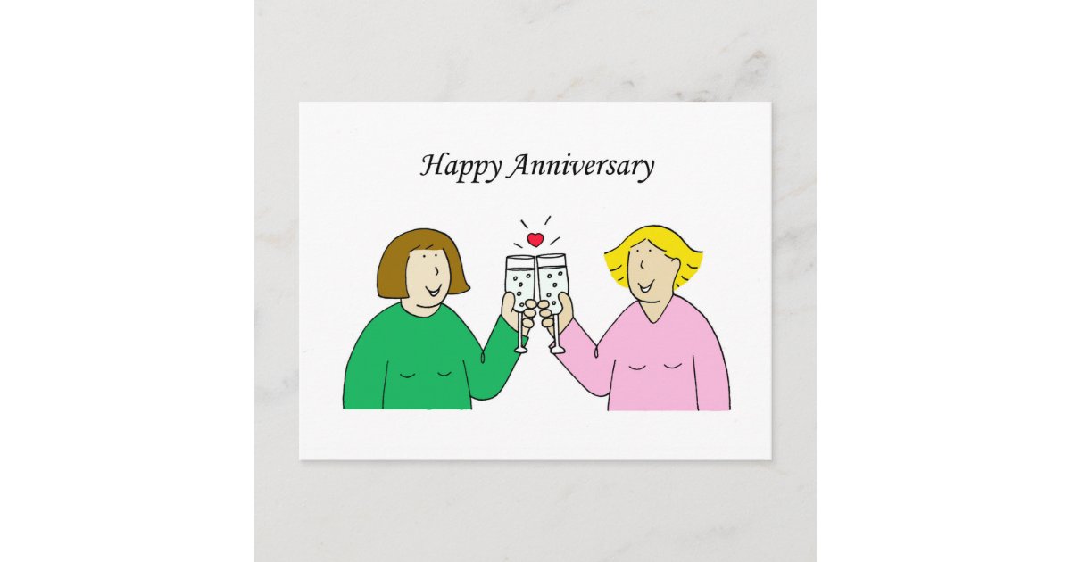 Lesbian Happy Anniversary Postcard | Zazzle