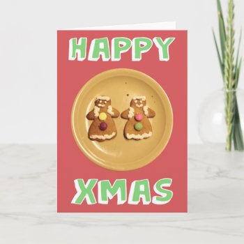 Lesbian "happy Xmas" Card (with Message) by OllysDoodads at Zazzle