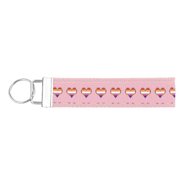 Lesbian Heart Pattern Wrist Keychain (Keys on Left)
