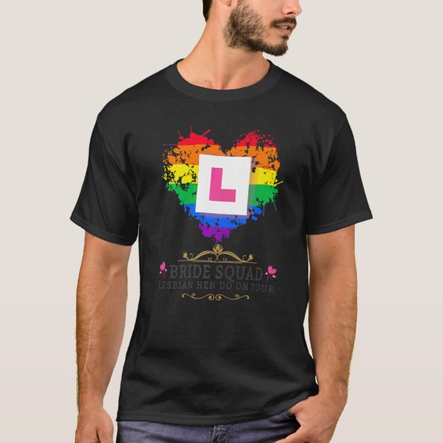 Lesbian Hen Do Outfits For Women & Group Hen Night T-Shirt (Front)