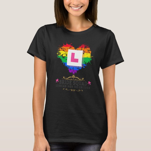 Lesbian Hen Do Outfits For Women & Group Hen Night T-Shirt (Front)