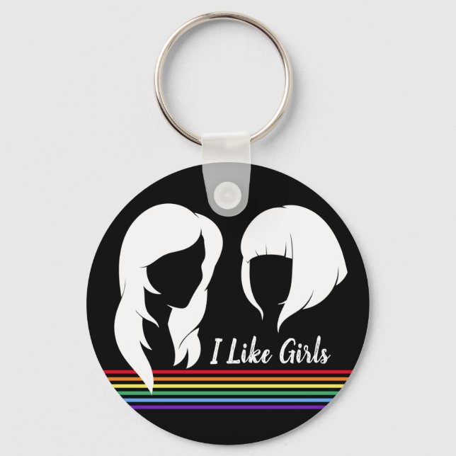 Lesbian I Like Girls Gay Women Pride Keychain (Front)