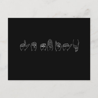 Lesbian in Sign Language (Pickup Line) Postcard