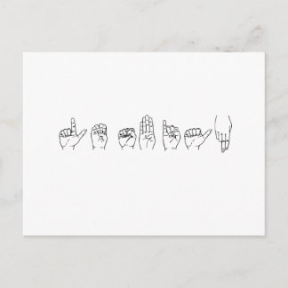 Lesbian in Sign Language Postcard