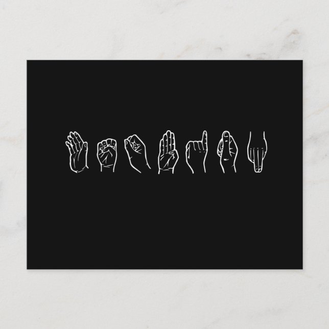 LESBIAN IN SIGN LANGUAGE POSTCARD (Front)