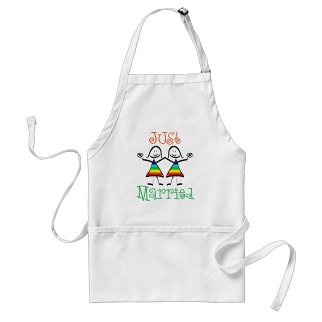 Lesbian Just Married Adult Apron (Front)