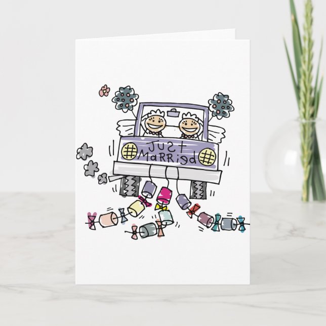 Lesbian Just Married Cards (Front)
