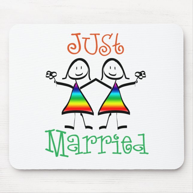 Lesbian Just Married Mouse Pad (Front)
