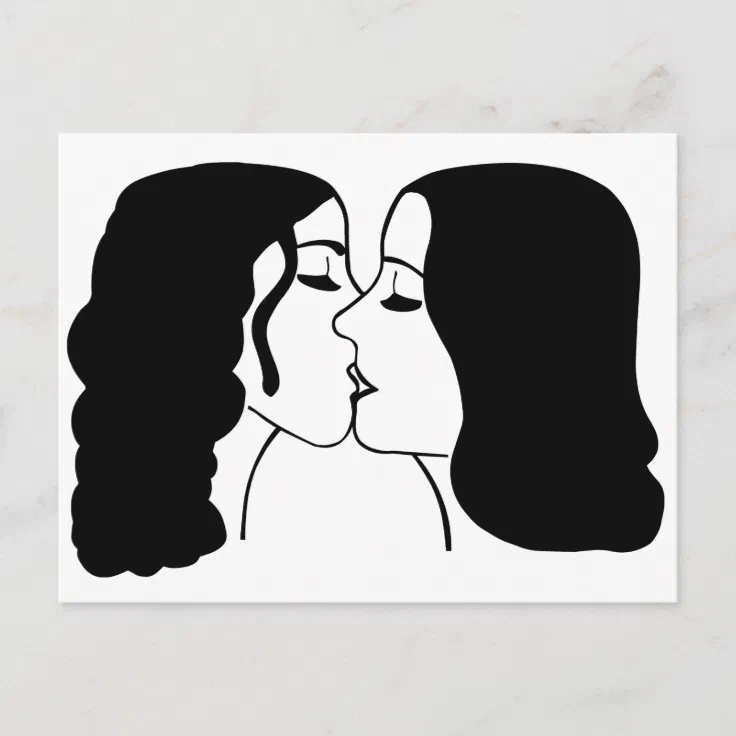 Lesbian Kiss Postcard Zazzle