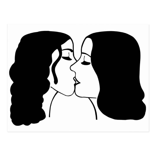 Lesbian Kiss Postcard