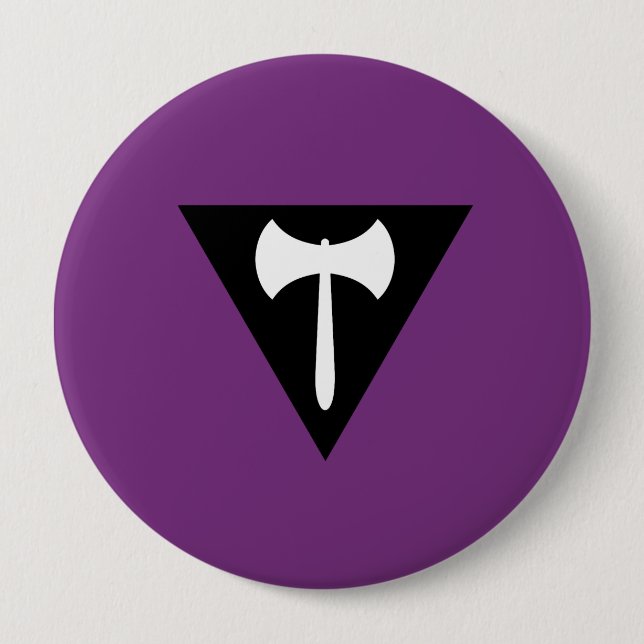 Lesbian Labrys Pride Flag Button (Front)