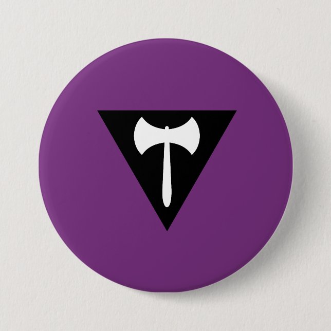 Lesbian Labrys Pride Flag Button (Front)