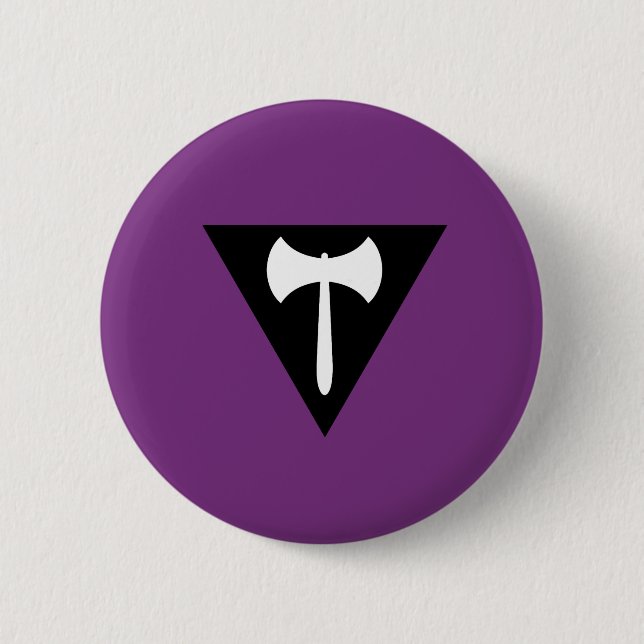 Lesbian Labrys Pride Flag Button (Front)