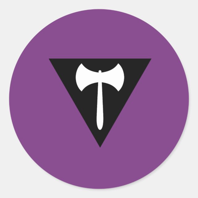 Lesbian Labrys Pride Flag Classic Round Sticker (Front)