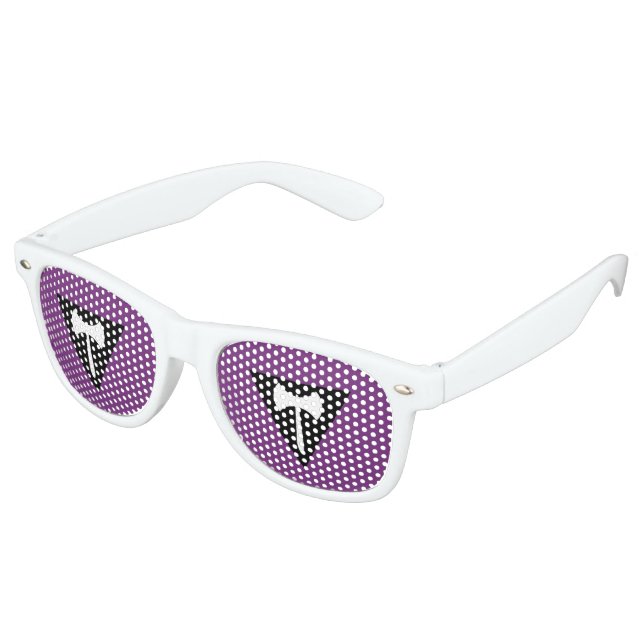 Lesbian Labrys Pride Flag Retro Sunglasses (Angled)