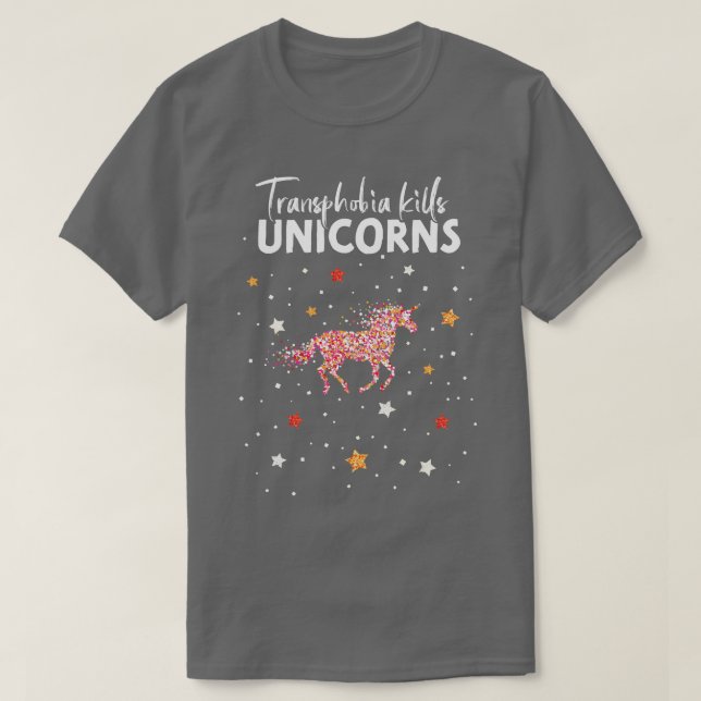 Lesbian Lesbian Lesbian Gay Unicorn Transthobia Ho T-Shirt (Design Front)