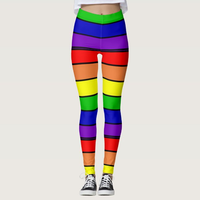 Lesbian LGBT Pride Rainbow Leggings (Front)