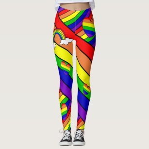 Women's Lgbt Rainbow Heart Leggings