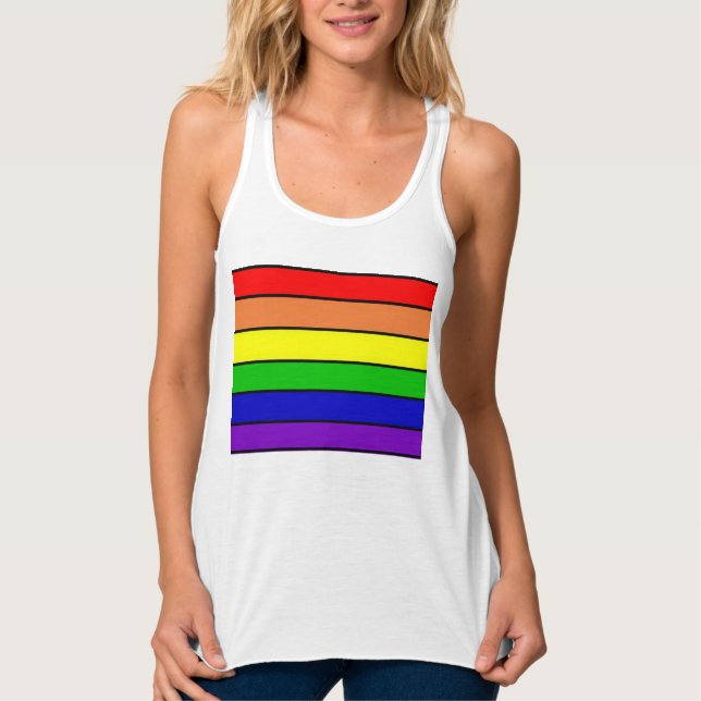 Lesbian LGBT Pride Rainbow Tank Top (Front)
