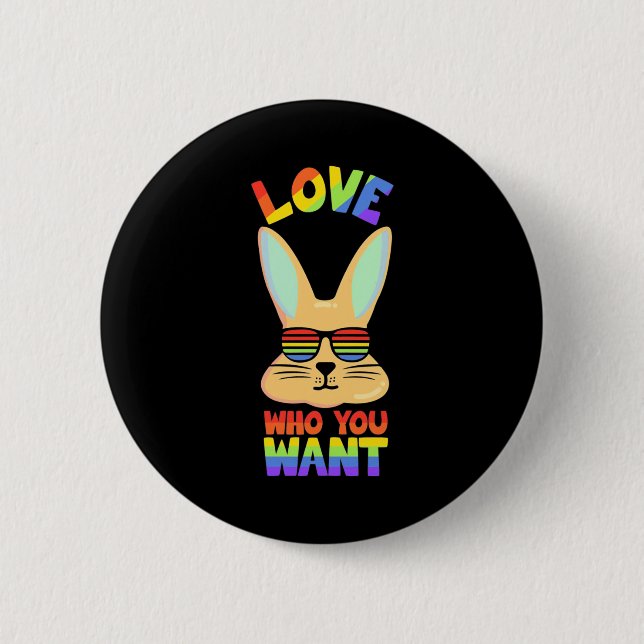 Lesbian LGBT Rabbit Button (Front)