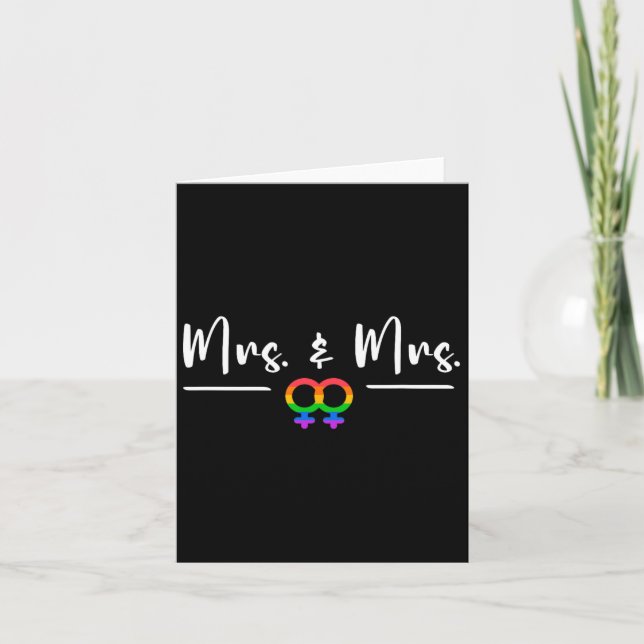 Lesbian Lgbt Wedding Party For Mrs. And Mrs. Honey Card (Front)