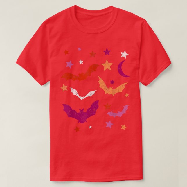 Lesbian LGBTQ Bat Halloween Costume Lesbian Pride  T-Shirt (Design Front)