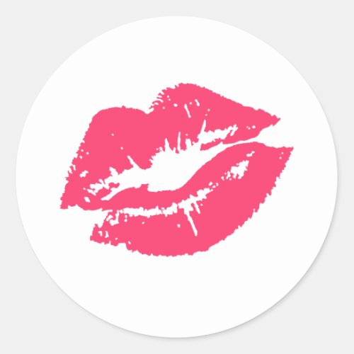 LESBIAN LIPS SYMBOL CLASSIC ROUND STICKER