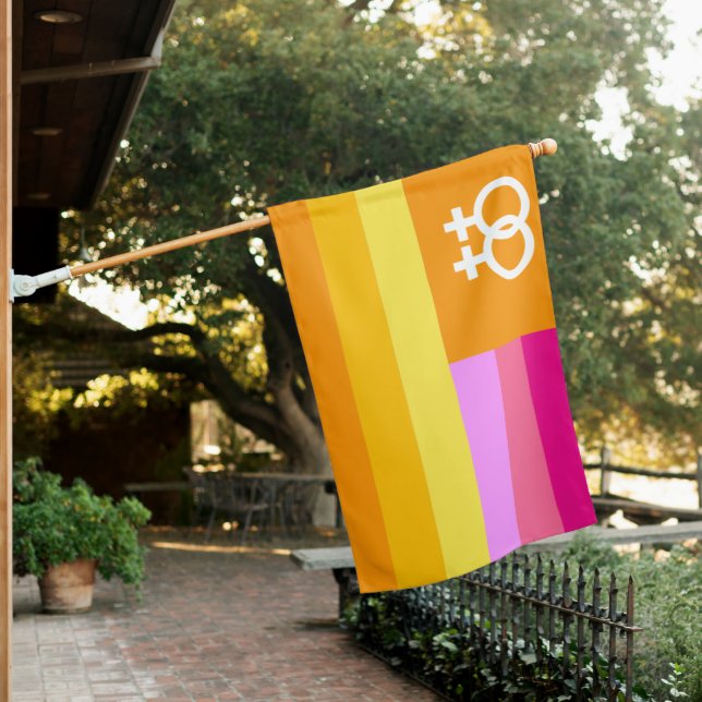 Lesbian Love (Dawn) Pride House Flag (In SItu)