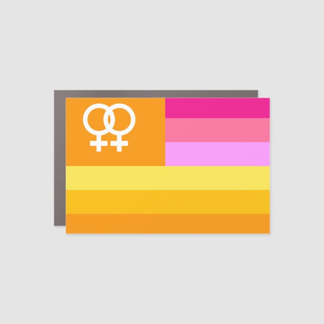 Lesbian Love (Dawn) Pride House Flag Car Magnet (Front)