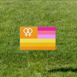 Lesbian Love (Dawn) Pride House Flag Sign